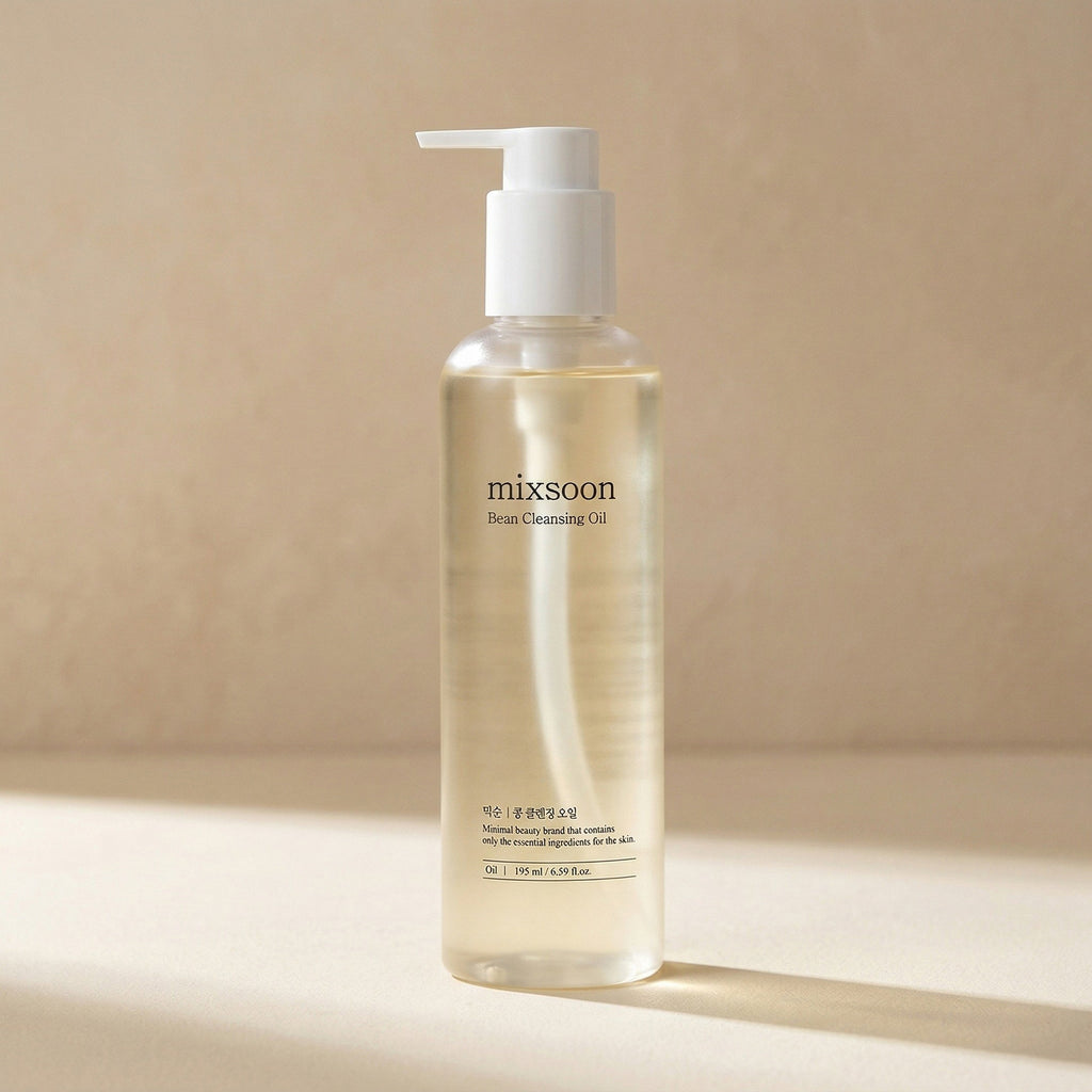 Mixsoon — Bean Cleansing Oil 195ml — editorial — fundo bege