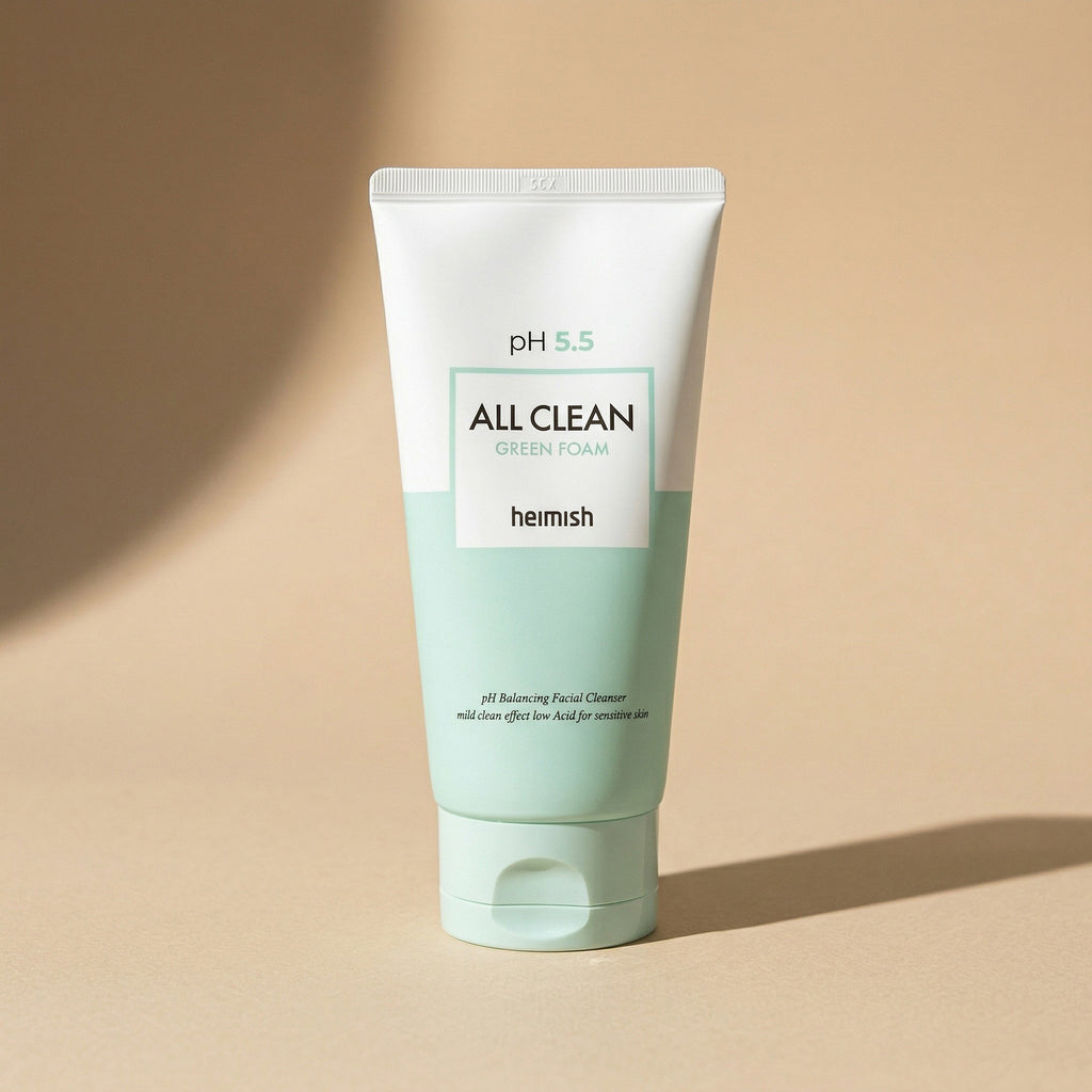Heimish — All Clean Green Foam pH 5.5 — editorial — fundo bege