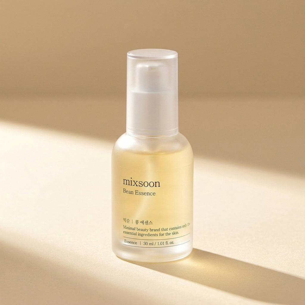 Mixsoon — Bean Essence 30ml — editorial — fundo bege