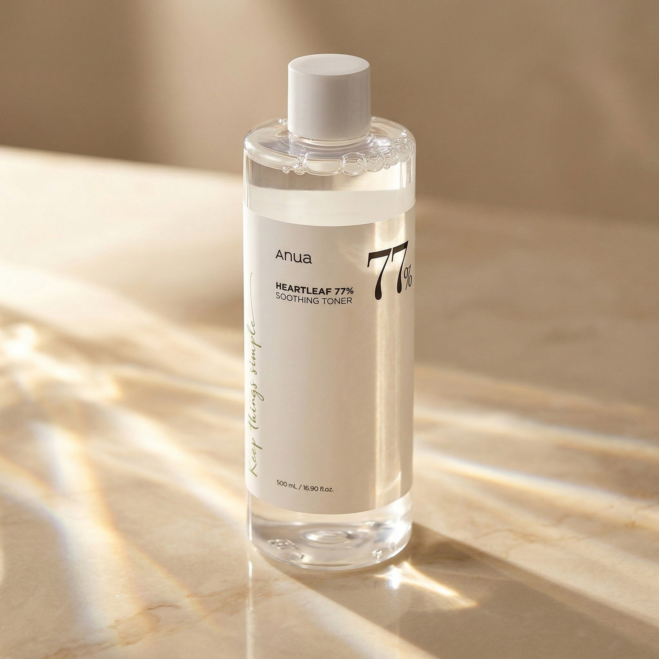 ANUA — Heartleaf 77% Soothing Toner 250ml — detalhe da embalagem