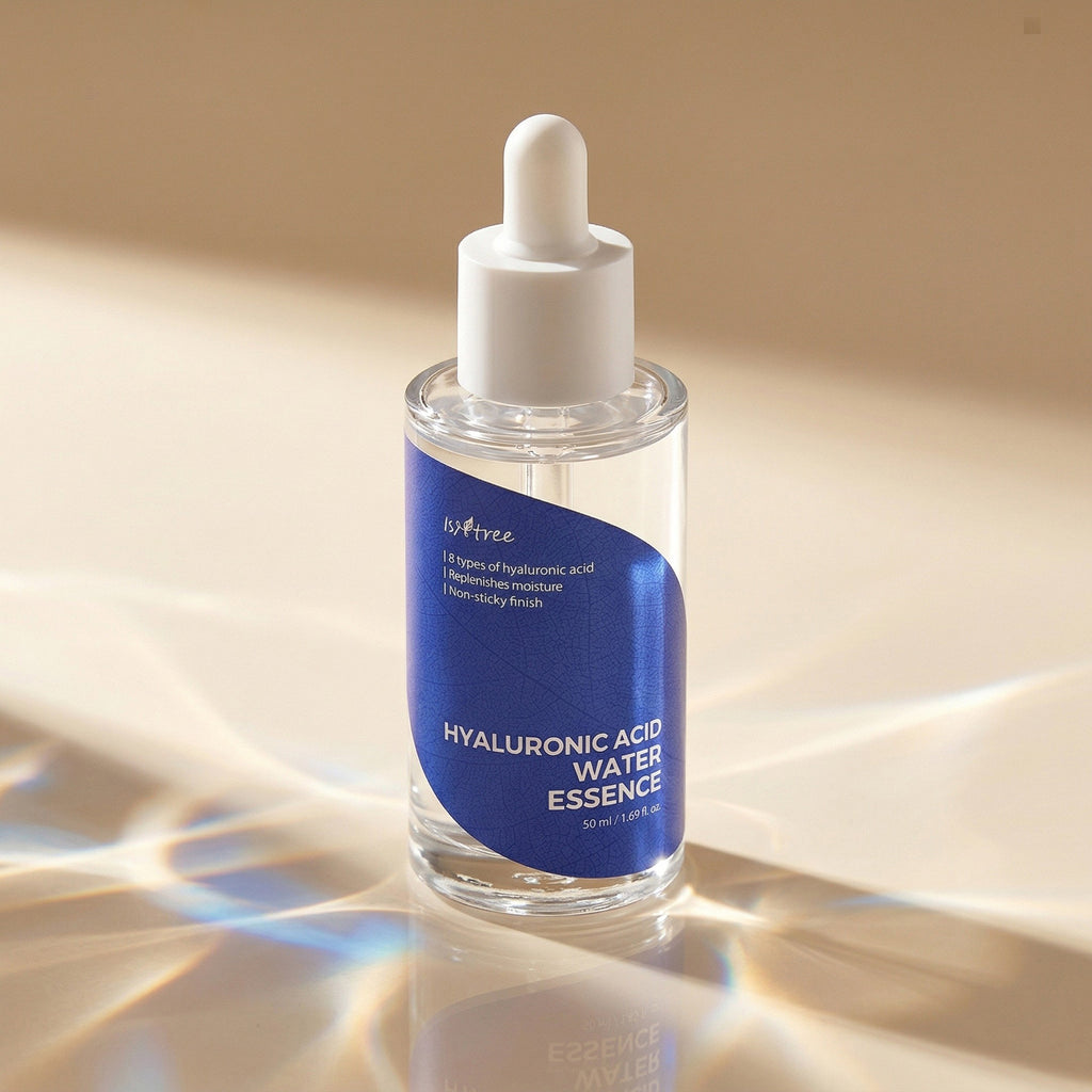 ISNTREE — Hyaluronic Acid Water Essence — detalhe da embalagem