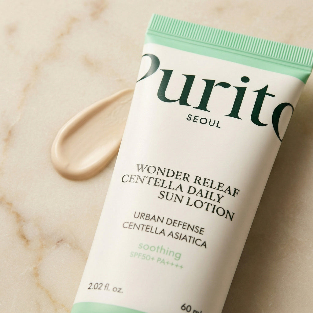 PURITO — Wonder Releaf Centella Daily Sun Lotion SPF50+ PA++++ 60ml — detalhe da embalagem