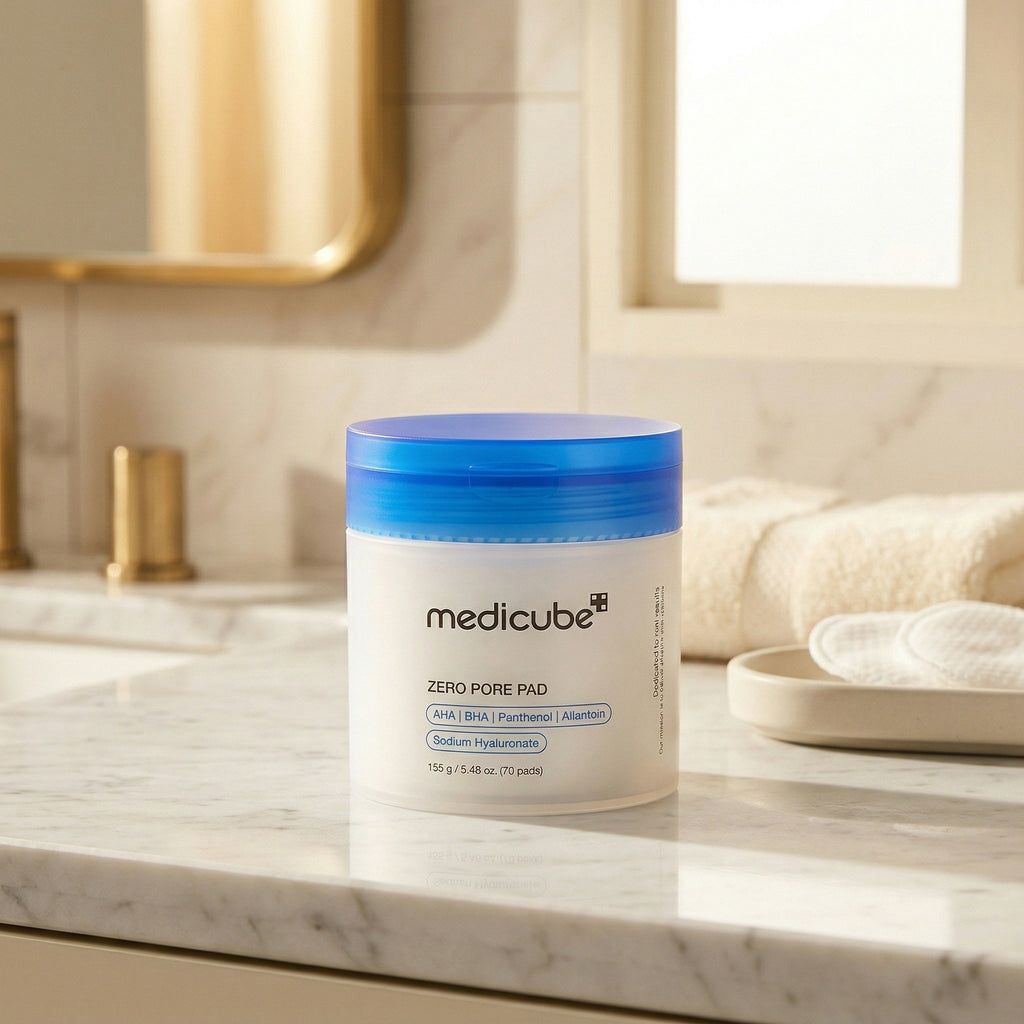Medicube — Zero Pore Pad 2.0 — contexto de ritual de skincare