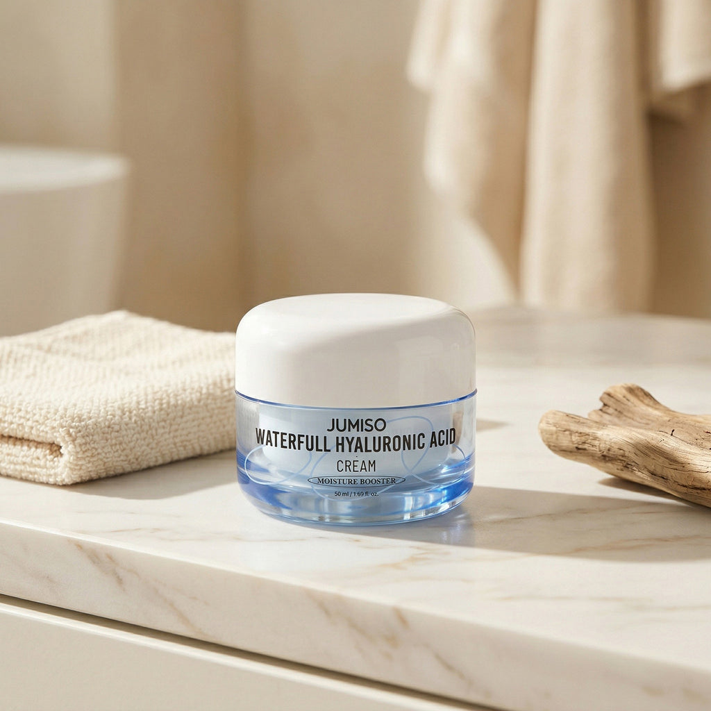 Jumiso — Waterfull Hyaluronic Acid Cream 50ml — contexto de ritual de skincare