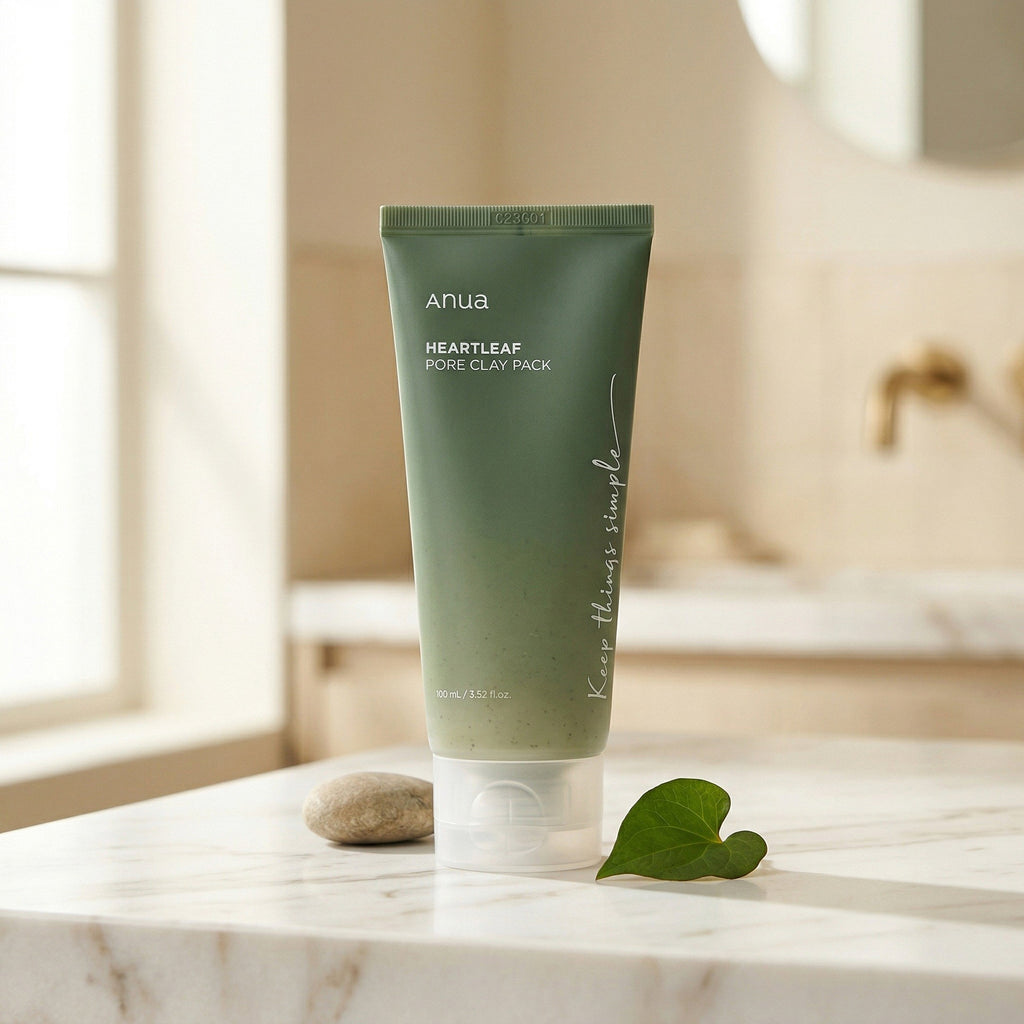 ANUA — Heartleaf Pore Clay Pack 100ml — contexto de ritual de skincare