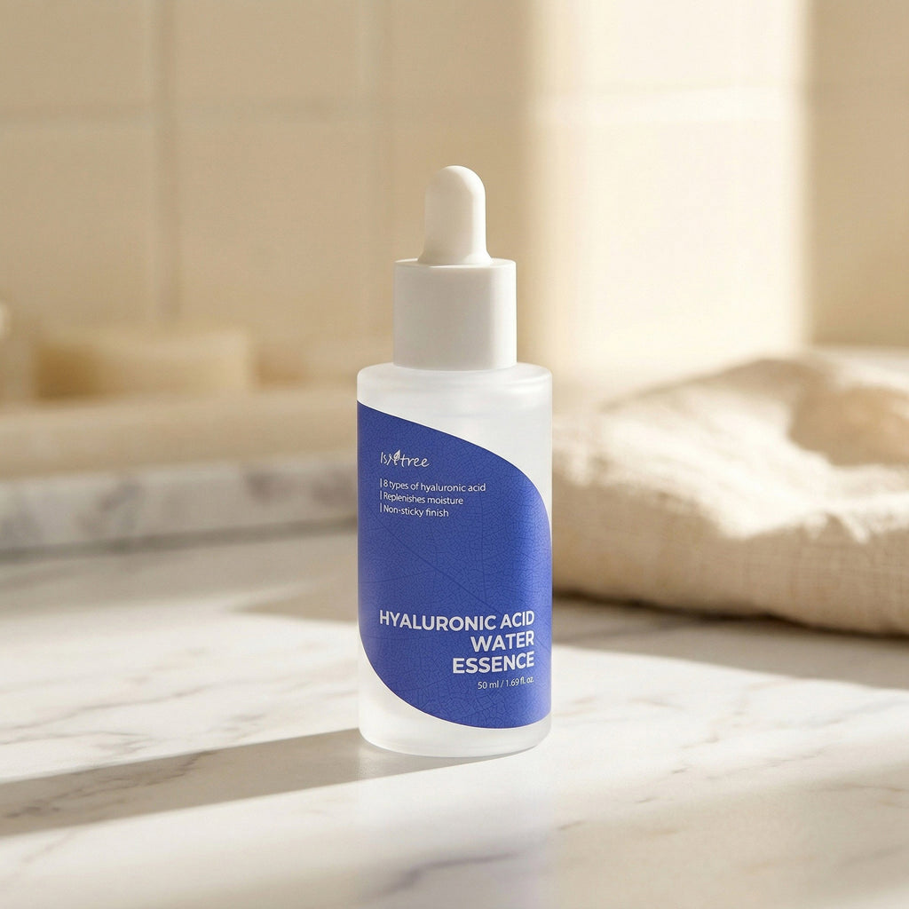 ISNTREE — Hyaluronic Acid Water Essence — contexto de ritual de skincare