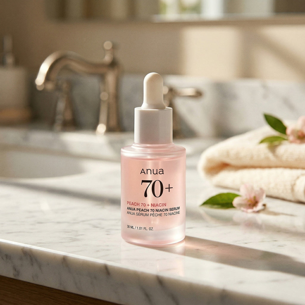 ANUA — Peach 70 Niacin Serum 30ml — contexto de ritual de skincare
