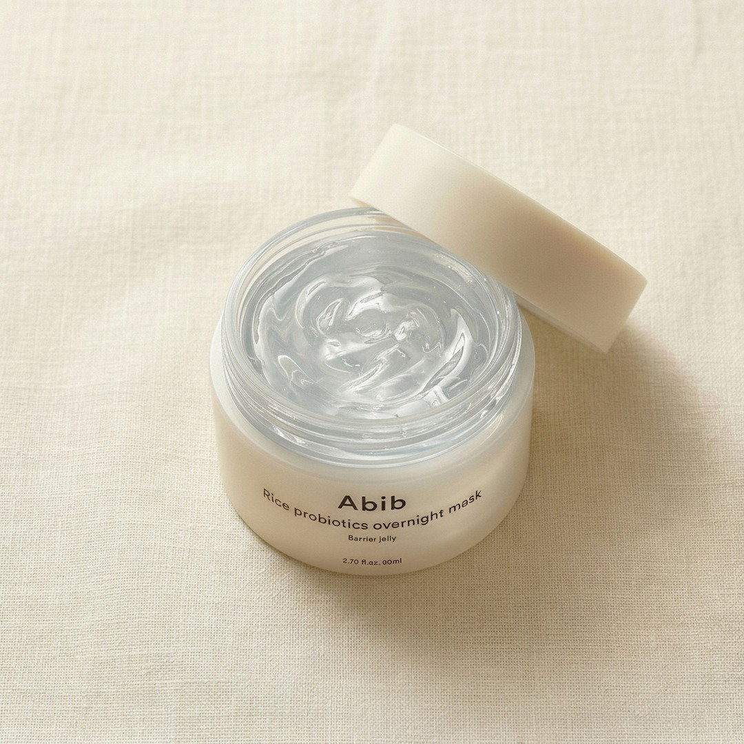 Abib — Rice Probiotics Overnight Mask 80ml — detalhe da embalagem
