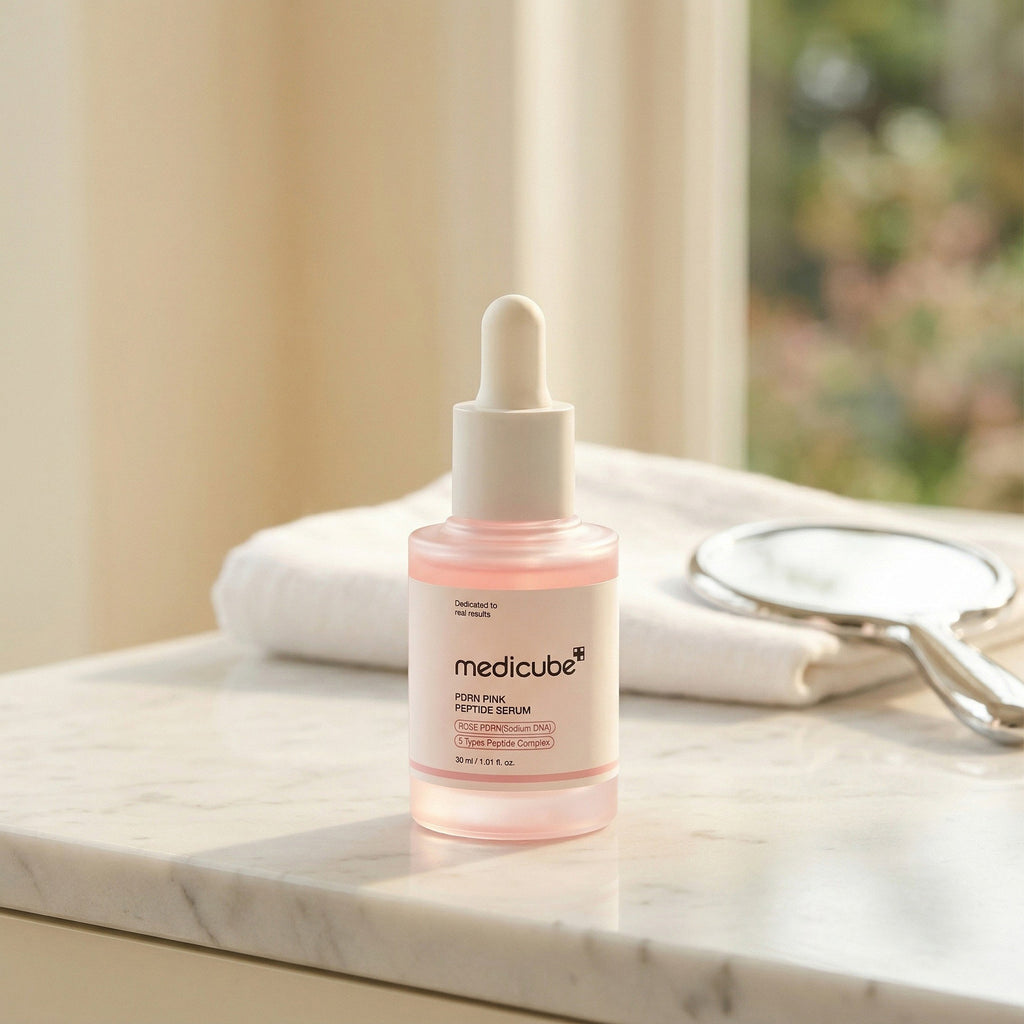 Medicube — PDRN Pink Peptide Serum 30ml — detalhe da embalagem