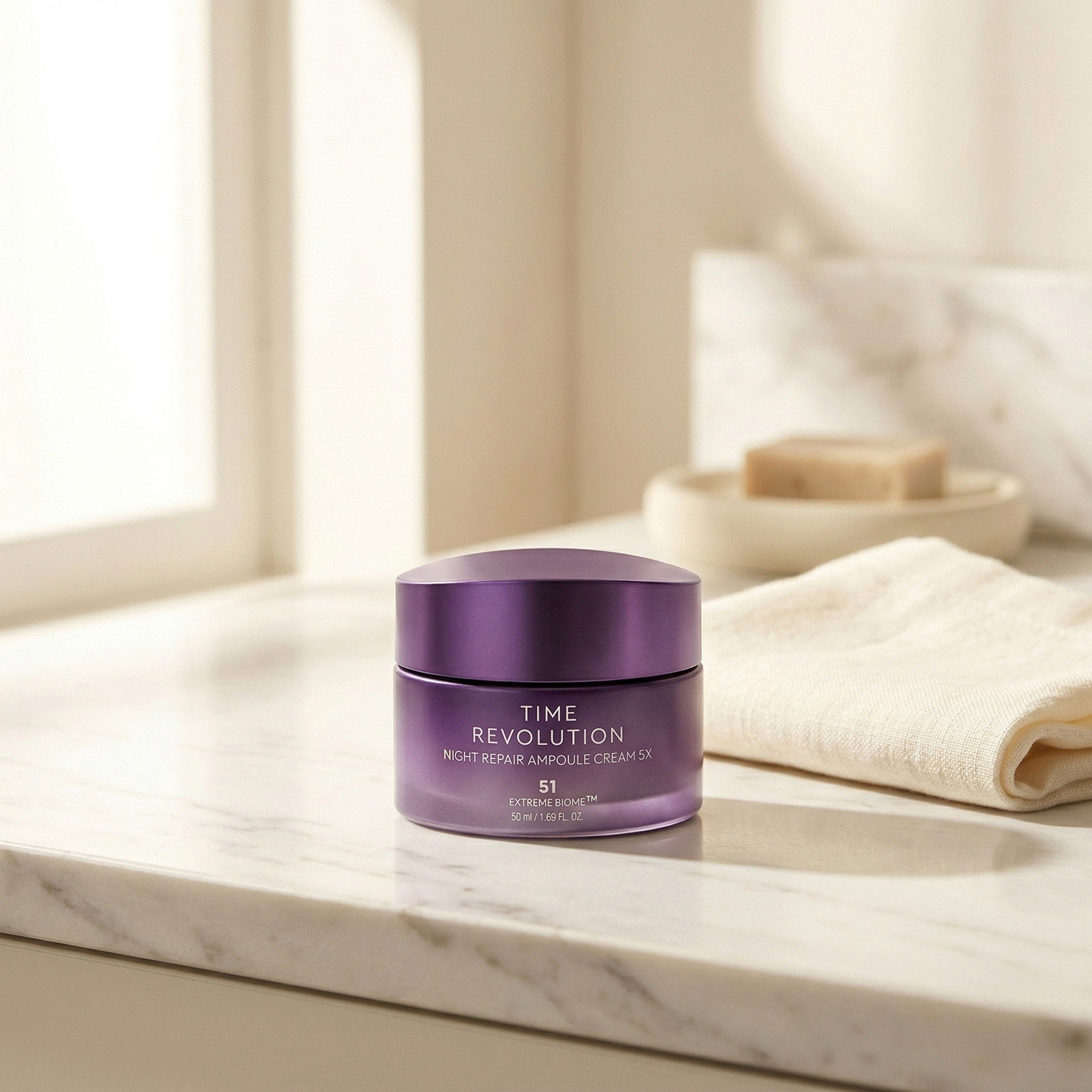 Missha — Time Revolution Night Repair Ampoule Cream 50ml — detalhe da embalagem
